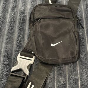 Nike Black Belt Bag with White Logo